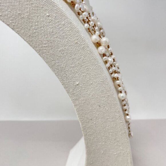 Multistrand‎ Pearl String Necklace Boho Coastal Classic - Picture 9 of 12